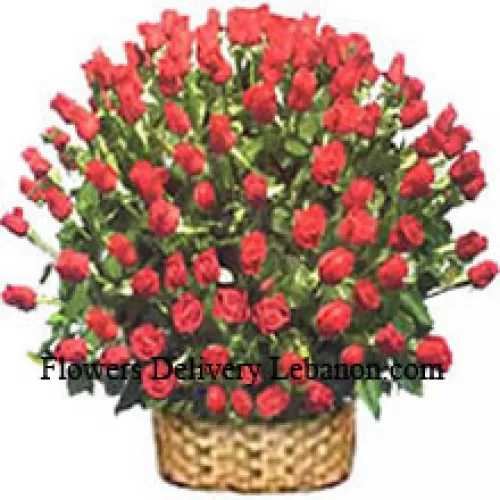 Huge Basket Of 200 Red Roses