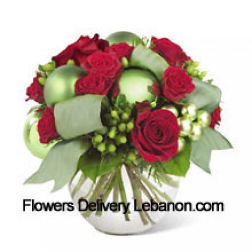 Classic Red Roses with Ornaments